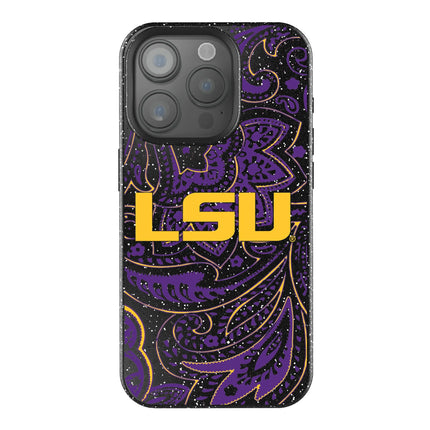 Louisiana State University Tigers Paisley Black Bling Phone Case for Apple iPhone