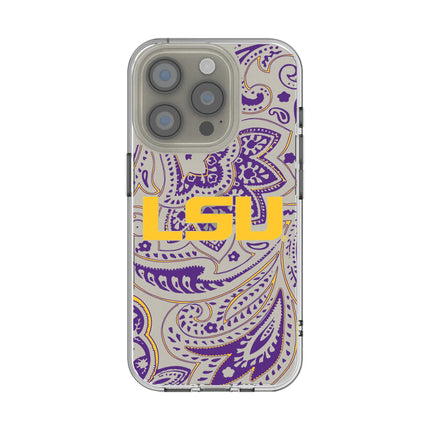 Louisiana State University Tigers Paisley Clear Phone Case for Apple iPhone