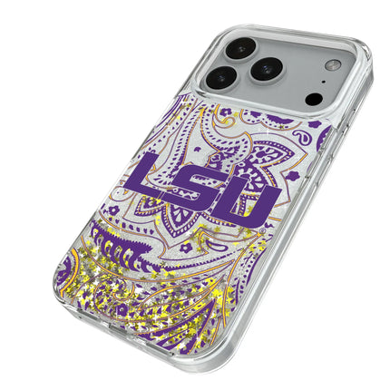 Louisiana State University Tigers Paisley Glitter Phone Case for Apple iPhone