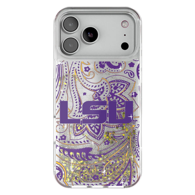 Louisiana State University Tigers Paisley Glitter Phone Case for Apple iPhone