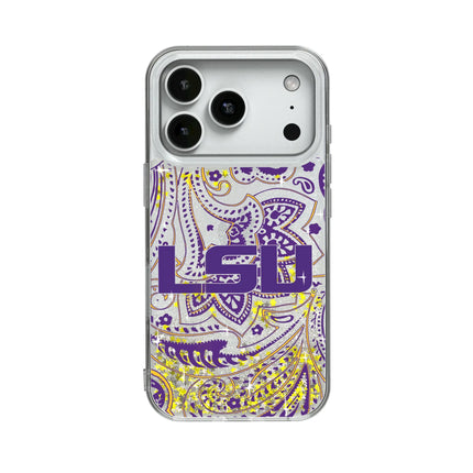 Louisiana State University Tigers Paisley Glitter Phone Case for Apple iPhone