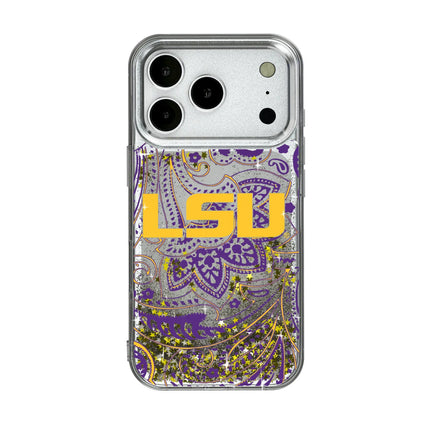 Louisiana State University Tigers Paisley Glitter Phone Case for Apple iPhone