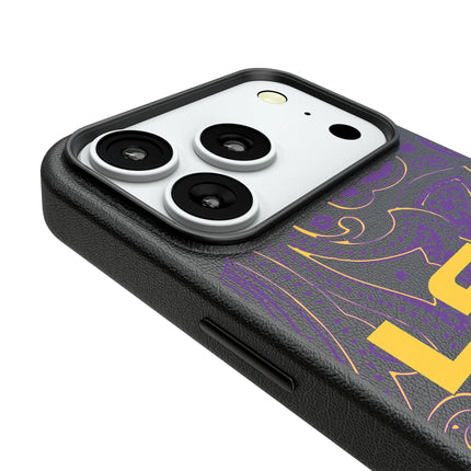 Louisiana State University Tigers Paisley MagSafe Compatible Phone Case for Apple iPhone