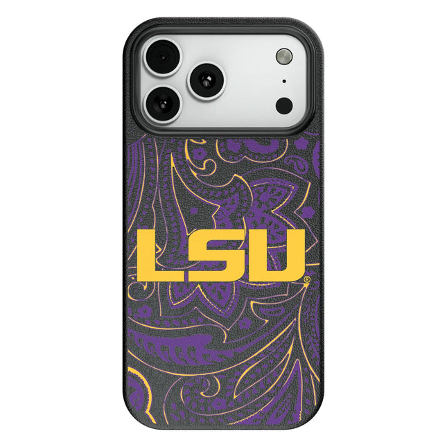 Louisiana State University Tigers Paisley MagSafe Compatible Phone Case for Apple iPhone