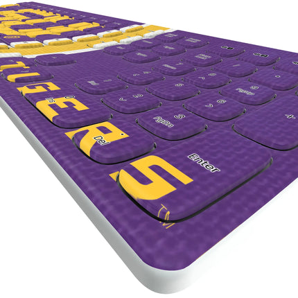 Louisiana State University Tigers Stripe Curved Wireless Keyboard