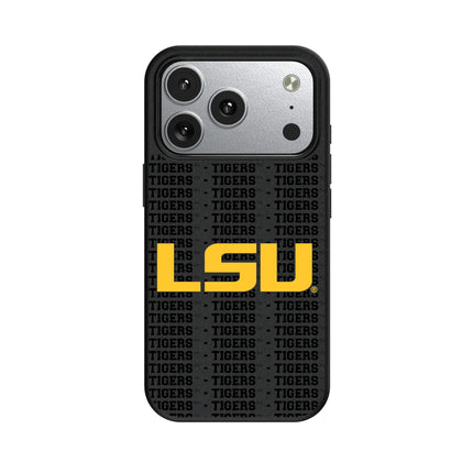 Louisiana State University Tigers Text Backdrop MagSafe Compatible Phone Case for Apple iPhone