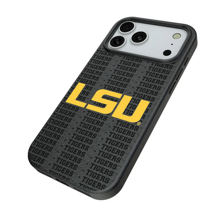 Louisiana State University Tigers Text Backdrop MagSafe Compatible Phone Case for Apple iPhone