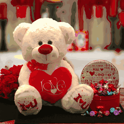 Love & Kisses Valentine Teddy Bear Gift Set