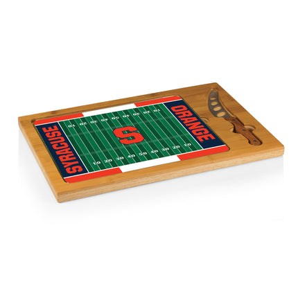 Syracuse Orange Football Field Glass Top Cutting Board & Knife Set
