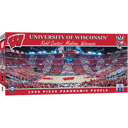 Wisconsin Badgers - 1000 Piece Panoramic Jigsaw Puzzle - Basketball