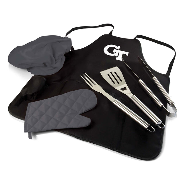 Georgia Tech Yellow Jackets - BBQ Apron Tote Pro Grill Set
