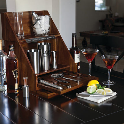 Miami Dolphins Madison Acacia Tabletop Bar Set
