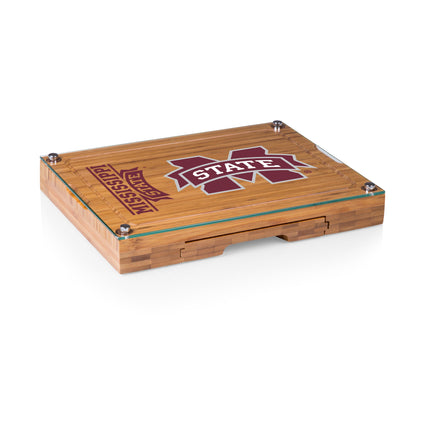 Mississippi State Bulldogs Glass Top Cheese Cutting Board & Tools Set