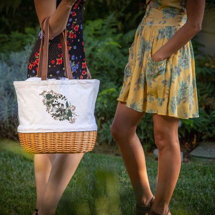 Nightmare Before Christmas Jack & Sally - Coronado Canvas and Willow Basket Tote
