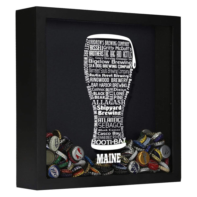 Maine Beer Typography Shadow Box