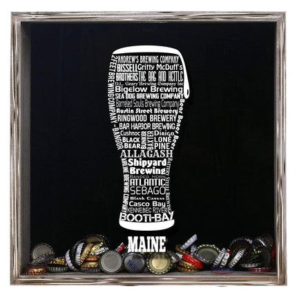Maine Beer Typography Shadow Box