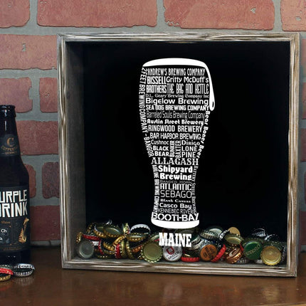 Maine Beer Typography Shadow Box