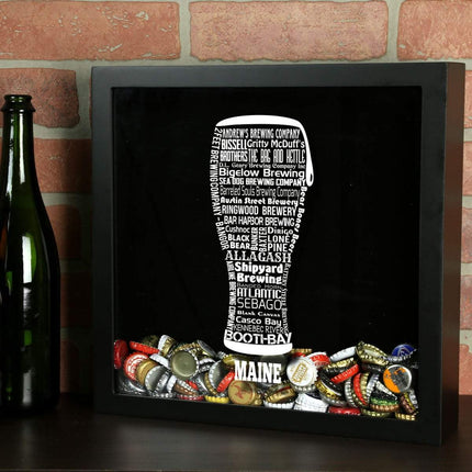Maine Beer Typography Shadow Box