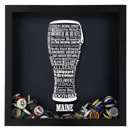 Maine Beer Typography Shadow Box