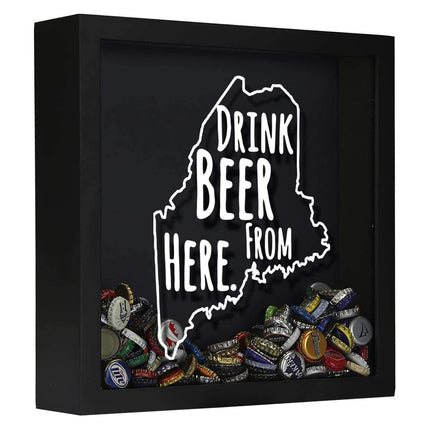 Maine Drink Beer From Here Beer Cap Shadow Box