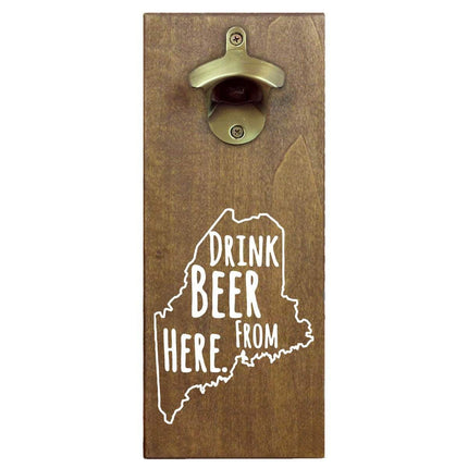 Maine Drink Beer From Here Cap Catching Magnetic Bottle Opener