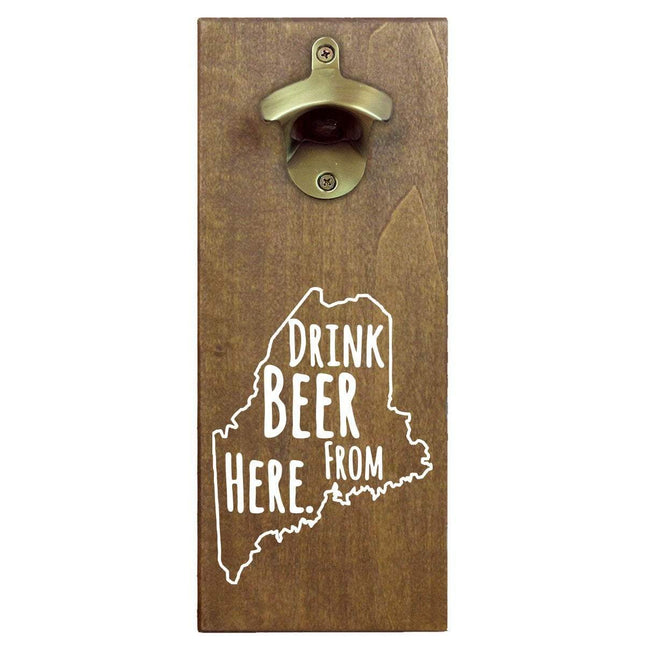 Maine Drink Beer From Here Cap Catching Magnetic Bottle Opener