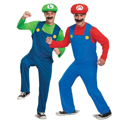 Adult Mario and Luigi Costume Set