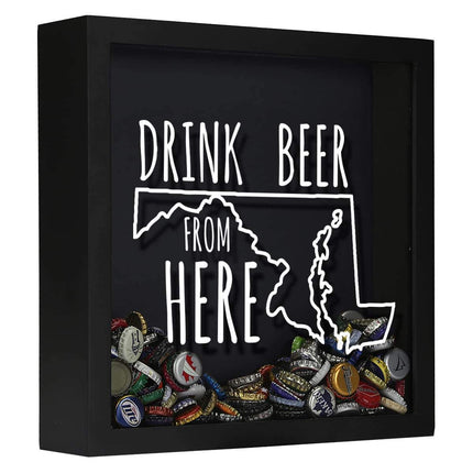 Maryland Drink Beer From Here Beer Cap Shadow Box