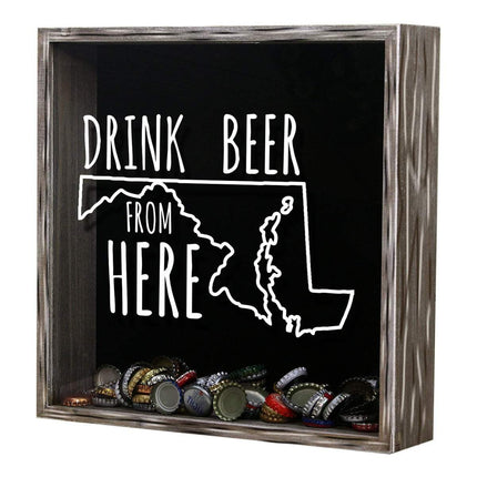 Maryland Drink Beer From Here Beer Cap Shadow Box