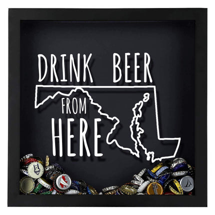 Maryland Drink Beer From Here Beer Cap Shadow Box