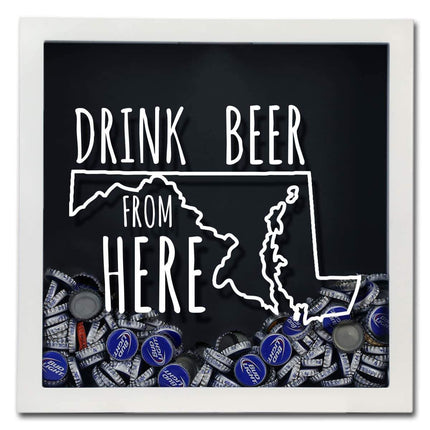 Maryland Drink Beer From Here Beer Cap Shadow Box