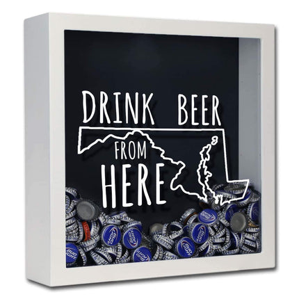 Maryland Drink Beer From Here Beer Cap Shadow Box