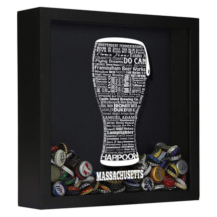 Massachusetts Beer Typography Shadow Box
