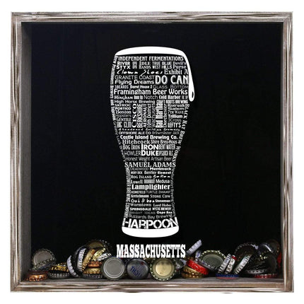 Massachusetts Beer Typography Shadow Box