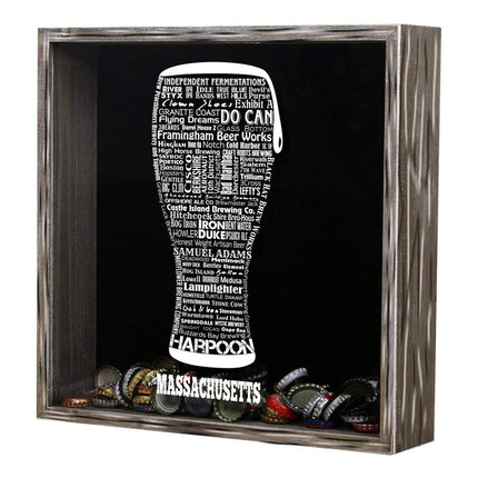 Massachusetts Beer Typography Shadow Box