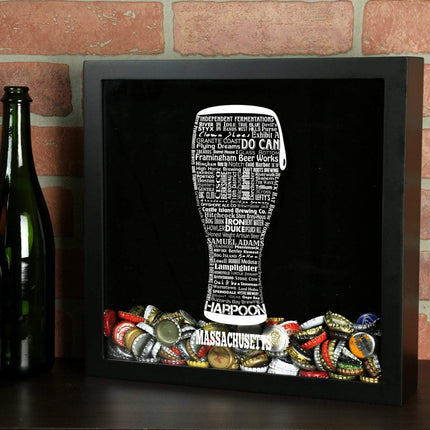 Massachusetts Beer Typography Shadow Box