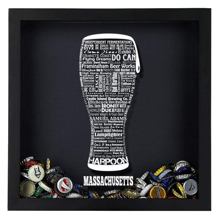 Massachusetts Beer Typography Shadow Box