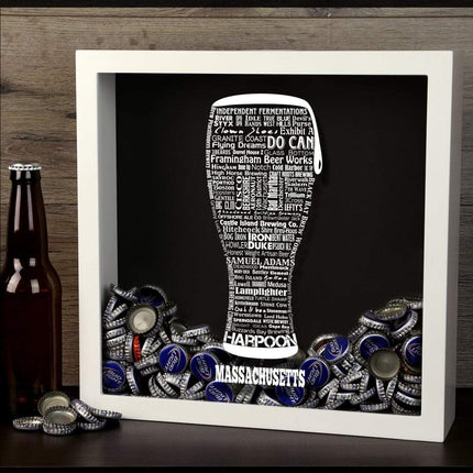 Massachusetts Beer Typography Shadow Box