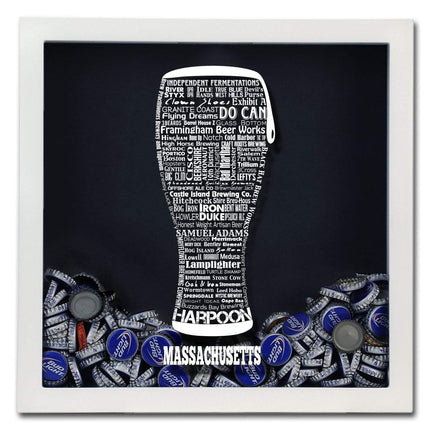 Massachusetts Beer Typography Shadow Box