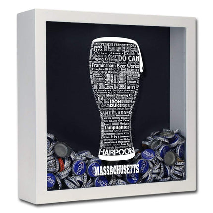 Massachusetts Beer Typography Shadow Box