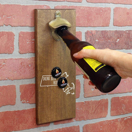 Massachusetts Drink Beer From Here Cap Catching Magnetic Bottle Opener