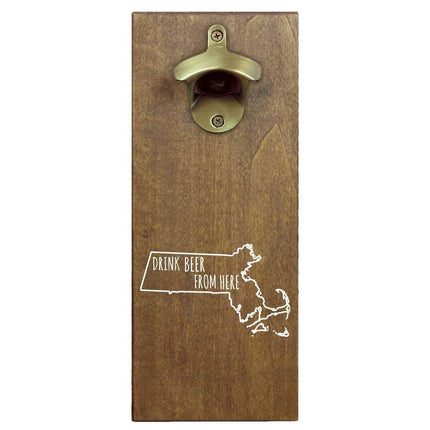 Massachusetts Drink Beer From Here Cap Catching Magnetic Bottle Opener