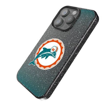 Miami Dolphins 1966-1973 Historic Collection Linen Black Bling Phone Case for Apple iPhone