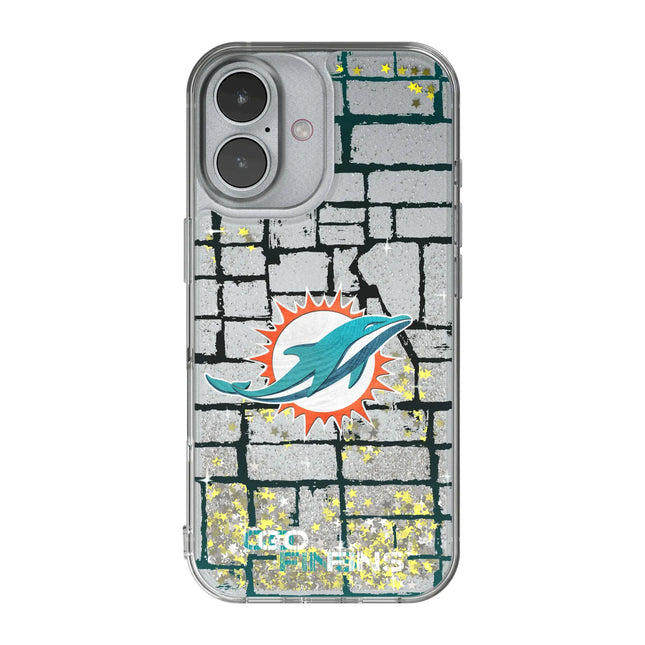 Miami Dolphins Brick Glitter Phone Case for Apple iPhone
