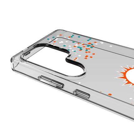 Miami Dolphins Confetti Clear Phone Case for Samsung Galaxy