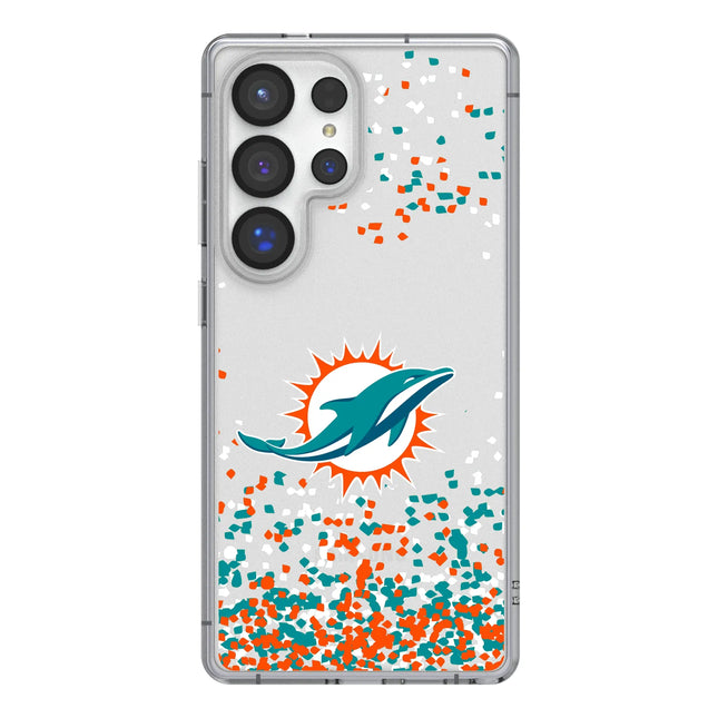 Miami Dolphins Confetti Clear Phone Case for Samsung Galaxy