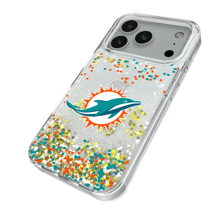 Miami Dolphins Confetti Glitter Phone Case for Apple iPhone