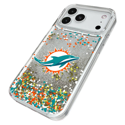 Miami Dolphins Confetti Glitter Phone Case for Apple iPhone