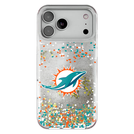 Miami Dolphins Confetti Glitter Phone Case for Apple iPhone