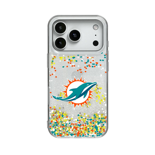 Miami Dolphins Confetti Glitter Phone Case for Apple iPhone